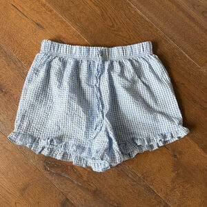 Kikit Light Blue Gingham Ruffle Hem Shorts M Cottagecore Spring Summer